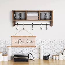 Rustic Coat Rack Wall Mounted Shelf