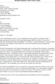 Cover Letter Example English Portfolio Cover Letter Example