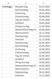 Feiertage in der schweiz 2021. Kalender 2020 Excel Schweiz
