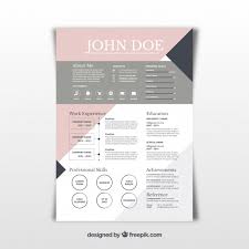 Pretty Abstract Resume Template Vector Free Download