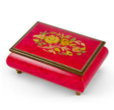 italian red fl jewelry box
