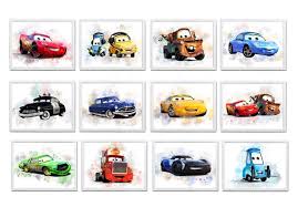 Set 12 Disney Cars Printable Art