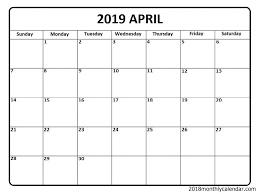 Calendar April 2019 Template Wed Ease Com