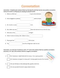Now let's try one together: Connotation Exercises Worksheet