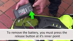 ryobi 36v battery catch release care