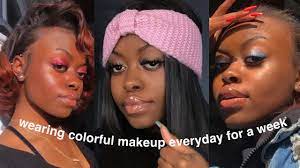 wearing colorful makeup to