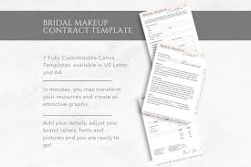 editable bridal makeup contract