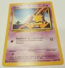 And let's go, eevee!, a wild abra will teleport away if the player tries to approach it from the front. Abra Pokemon Card 43 102 Mint Ebay