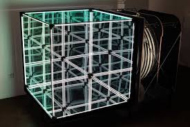Light Bending Cube Of One Way Mirrors