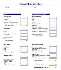 Personal Balance Sheet Template 16 Free Word Excel Pdf