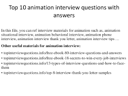 Top 10 Animation Interview Questions With Answers
