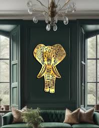 Vinoxo Metal Elephant Face Wall Art