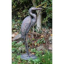 Cast Iron Garden Crane Sculptures