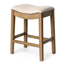 Natural Backless Wooden Counter Stool
