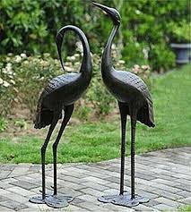 Cranes Pair Statue Garden Sculpture