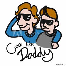Father and son 195 gifs. Cool Like Daddy Father And Son Cartoon Illustration Stock Illustration Adobe Stock
