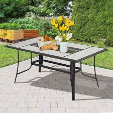 Erommy 66 In L Outdoor Dining Table