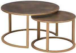 Piece Nesting Coffee Table Set In Gold