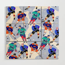 Ice Hockey Print 001 Wood Wall Art By