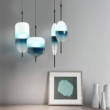 Gradient Blue Glass Ceiling Lamp