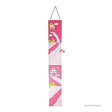 Pink Princess Castle Design Wooden Growth Height Chart For