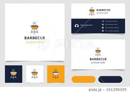 barbecue logo design with editable