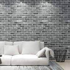 brick grey wallpaper home decor