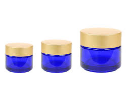 glass jars classic round cobalt blue