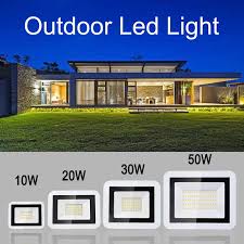 10w 20w 30w 50w Led Floodlight Outdoor Security Lights Warm White Cold White Outdoor Floodlight For Garage Garden Lawn And Yard Floodlights Aliexpress