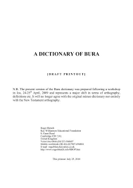 a dictionary of bura roger blench