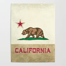 Vintage California Flag Poster By