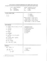 Ap Chemistry Redesign Formula Chart Pages 1 3 Text