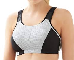 Details About Glamorise Womens Sport Bra Gray Size 40g Double Layer Custom Control 62 432