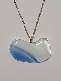 Glass Jewelry Glass Necklace Blue And