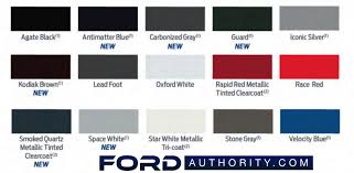 2021 f 150 colors 15 hues on offer for
