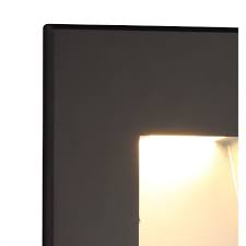 ip65 square black recessed wall light