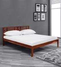 Modern King Size Beds Elise King Size Bed In Honey Finish By Evok Pepperfry