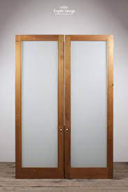 Vintage Oak Opaque Glass Panel Double Doors