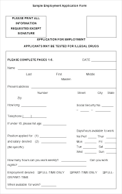 Free Blank Employment Application Template Job Download