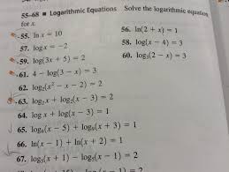 Solved Solve The Logarithmic Equation