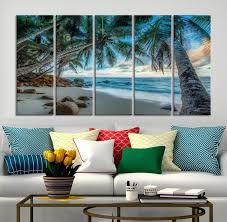 Large Tropical Beach Canvas Wall Art