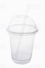 plastic cup with straw for drinks