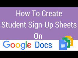 student sign up sheet on google docs