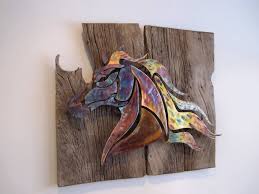 Horse Head Flame Painted On Old Barn