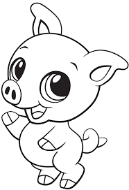 Farm animals cartoon for coloring book. Cute Baby Pig Coloring Page Free Printable Coloring Pages For Kids