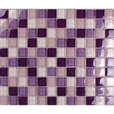 Purple Mosaic Tiles Crystal Glass Tile