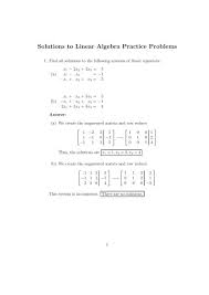 linear algebra practice problems