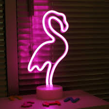 Amazon Com Flamingo Neon Signs Led Neon Light Sign With Holder Base For Party Supplies Girls Room Decoration Accessory For Luau Summer Party Table Decoration Children Kids Gifts Flamingo With Holder Home Improvement