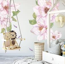 magnolia wall decal nursery art pink