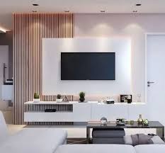 Wall Mounted Wooden Tv Unit For